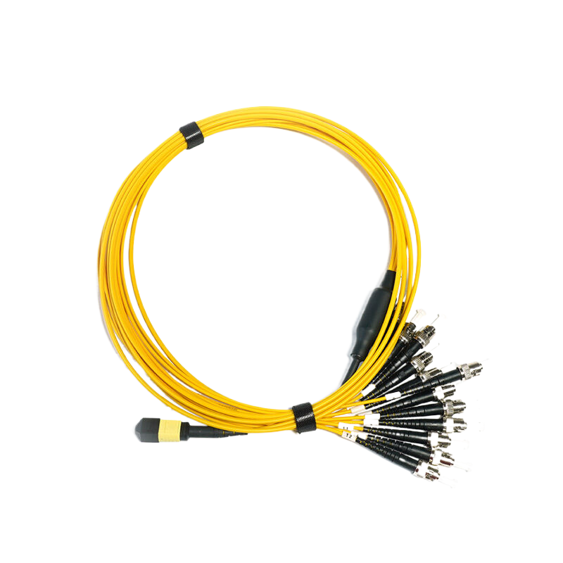 OS2 12芯 MPO/MTP® APC（母头）转12 ST单工 UPC 单模分支跳线 极性A