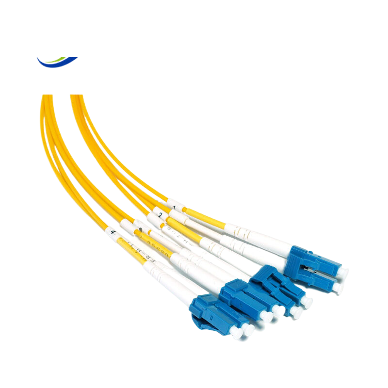 OS2 8芯 MPO/MTP® APC（母头）转4 LC双工 UPC 单模分支跳线 极性B