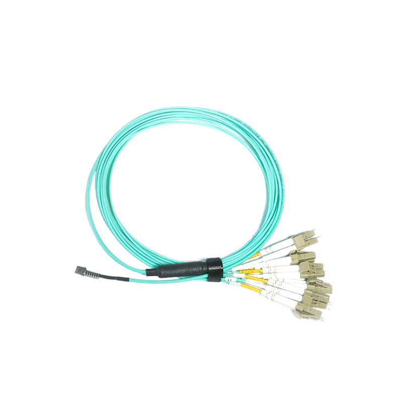 OM3 12芯MT UPC（母头）转6 LC双工 UPC 多模分支跳线 极性B