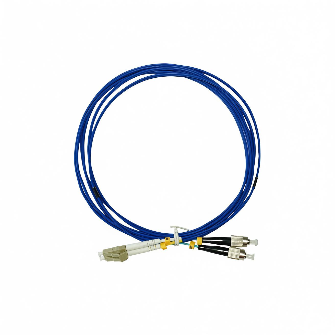 OM3 LC-FC UPC双工LSZH 3.0mm光纤跳线, 3m